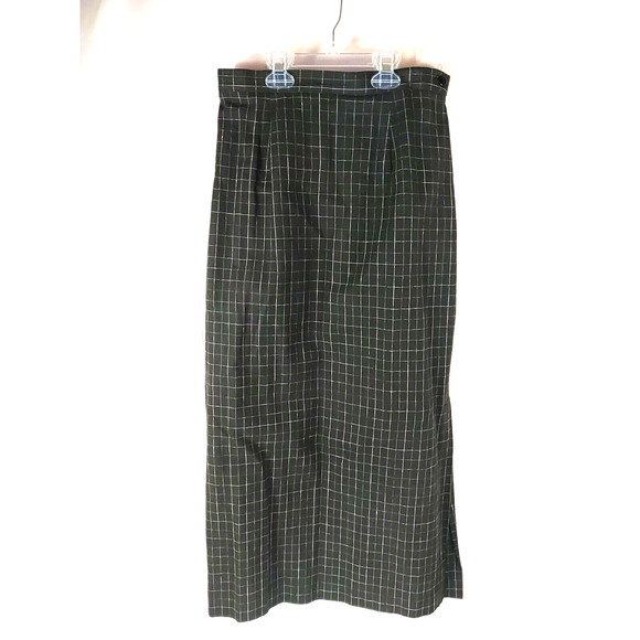 Vintage Hill Country Plaid A Line Skirt Size 8 Linen Cotton Blend - Picture 1 of 10
